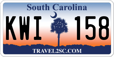 SC license plate KWI158