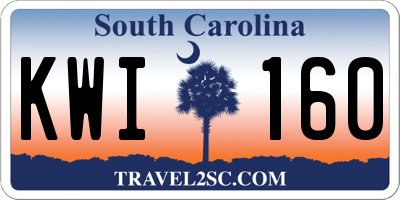 SC license plate KWI160