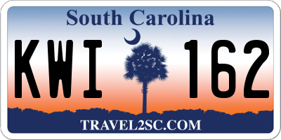 SC license plate KWI162