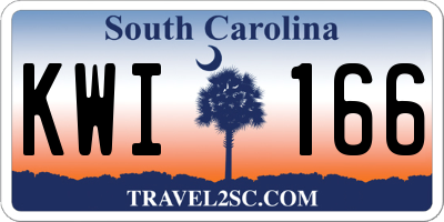 SC license plate KWI166