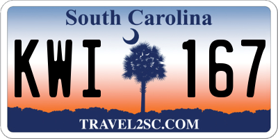 SC license plate KWI167