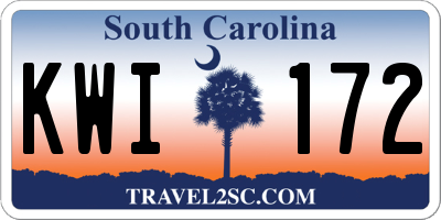 SC license plate KWI172