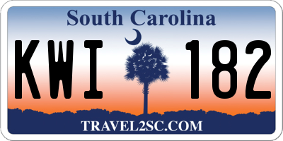 SC license plate KWI182
