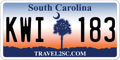 SC license plate KWI183