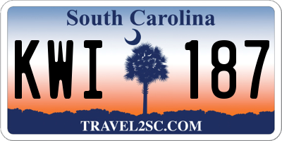 SC license plate KWI187