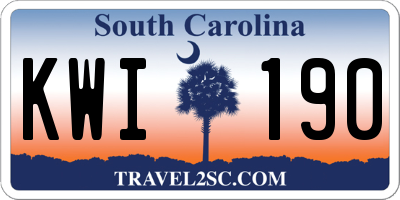 SC license plate KWI190