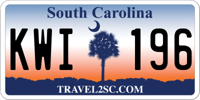 SC license plate KWI196