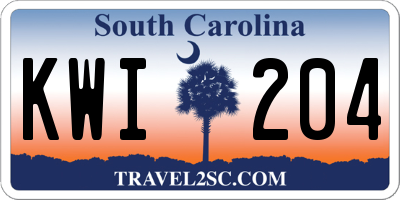 SC license plate KWI204