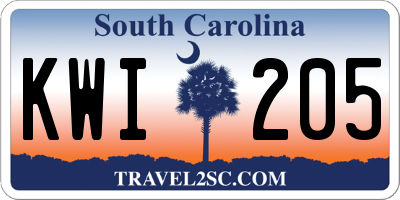 SC license plate KWI205