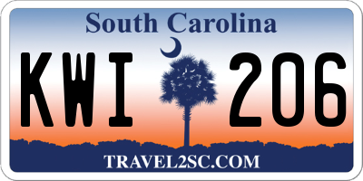 SC license plate KWI206