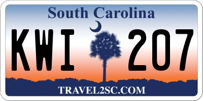 SC license plate KWI207