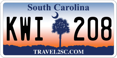 SC license plate KWI208