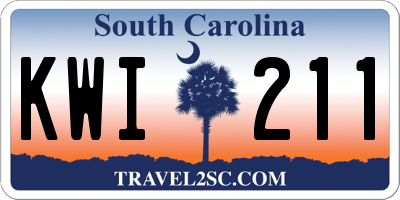 SC license plate KWI211