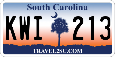SC license plate KWI213