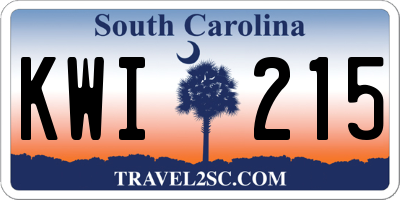 SC license plate KWI215