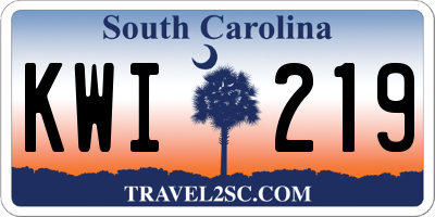 SC license plate KWI219