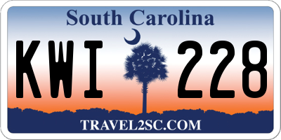 SC license plate KWI228