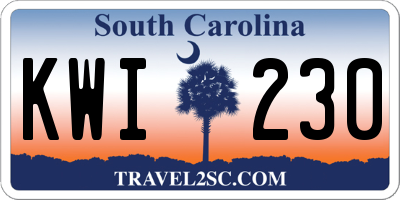 SC license plate KWI230