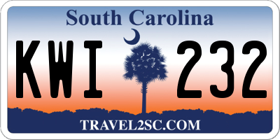 SC license plate KWI232