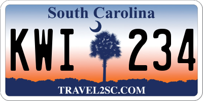 SC license plate KWI234
