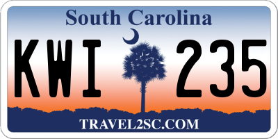 SC license plate KWI235