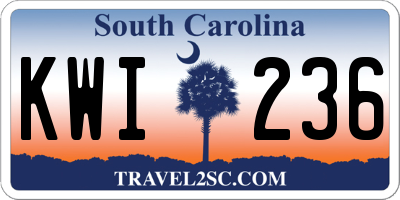 SC license plate KWI236