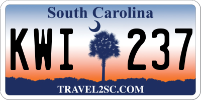 SC license plate KWI237
