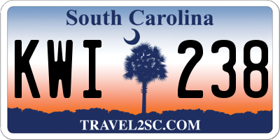 SC license plate KWI238