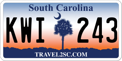 SC license plate KWI243