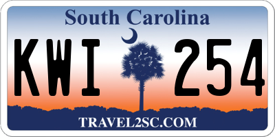 SC license plate KWI254