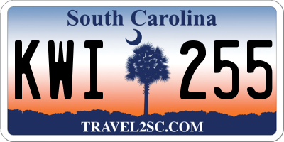 SC license plate KWI255