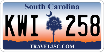 SC license plate KWI258