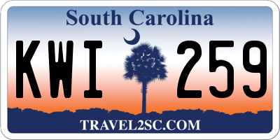 SC license plate KWI259