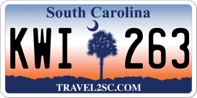 SC license plate KWI263
