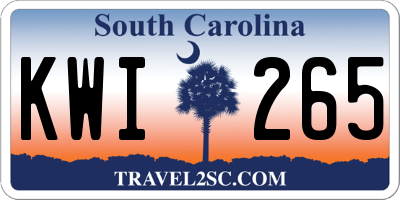 SC license plate KWI265