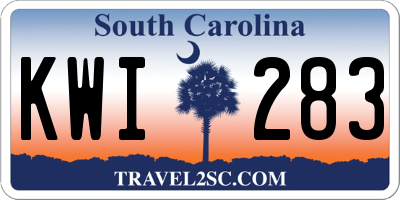 SC license plate KWI283