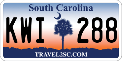 SC license plate KWI288