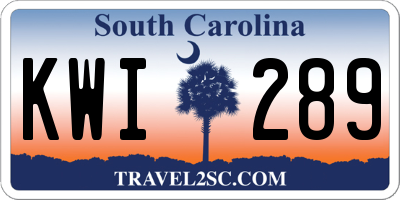 SC license plate KWI289