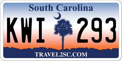 SC license plate KWI293