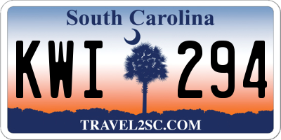 SC license plate KWI294