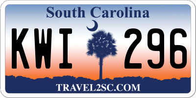 SC license plate KWI296
