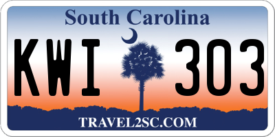 SC license plate KWI303