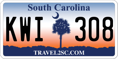 SC license plate KWI308