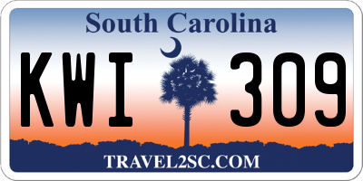 SC license plate KWI309