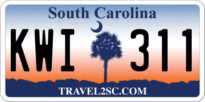 SC license plate KWI311