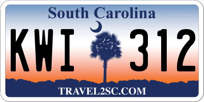 SC license plate KWI312