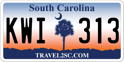 SC license plate KWI313