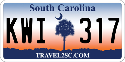 SC license plate KWI317