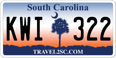 SC license plate KWI322