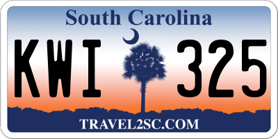 SC license plate KWI325